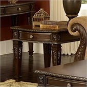 Homelegance Palace End Table in Rich Brown