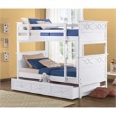 Homelegance Sanibel Twin Over Twin Bunk Bed in White