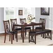 Homelegance Brooksville 6 Piece Dinette Table Set in Warm Cherry