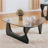 Homelegance Chorus Glass Top Cocktail Table in Black