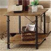 Homelegance Factory End Table in Rustic Brown