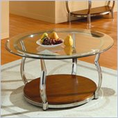 Homelegance Wells Glass Top Chrome Legs Cocktail Table 
