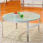 Homelegance Sangster Glass Top Round Cocktail Table w/ Chrome Framing