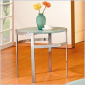 Homelegance Sangster Glass Top Round End Table w/ Chrome Framing