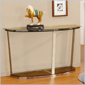 Homelegance Dunham Beveled Glass Top Sofa Table in Medium Brown