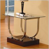 Homelegance Quigley Glass Top End Table w/ U-Shaped Chrome Framing