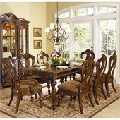 Homelegance Prenzo 7 Piece Dining Table Set in Warm Brown