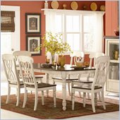 Homelegance Ohana 7 Piece Dining Table Set in White/Warm Cherry