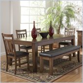 Homelegance Kirtland 6 Piece Dining Table Set in Warm Oak