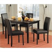 Homelegance Dover 5 Piece Dining Table Set in Black