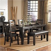 Homelegance Hawn 6 Piece Dining Table Set in Espresso