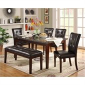 Homelegance Decatur 6 Piece Dining Table Set in Espresso