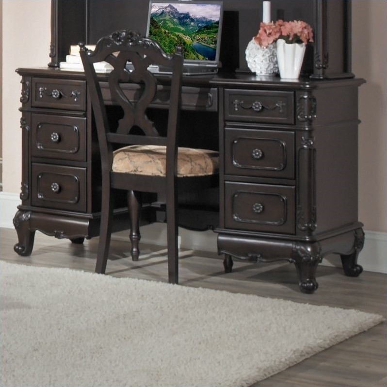 Homelegance Cinderella Writing Desk in Dark Cherry