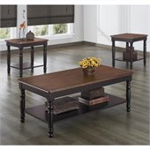 Homelegance Ohana 3 Piece Occasional Table Set in Black/Cherry