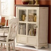 Homelegance Ohana Curio in Antique White/Warm Cherry