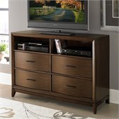 Homelegance Kasler TV Chest King Bed in Medium Walnut