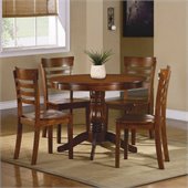 Homelegance Wayland 5 Piece Dinning Table Set in Antique Oak