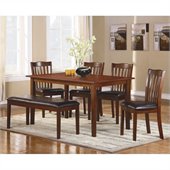 Homelegance Schaffer 6 Piece Dinning Table Set in Espresso