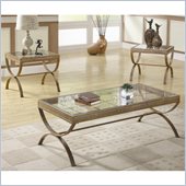 Homelegance Claro 3 Piece Occasional Table Set in Gold