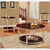 Homelegance P. Allred 3 Piece Occasional Table Set in Brown Cherry