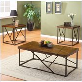 Homelegance Franks 3 Piece Occasional Table Set in Warm Brown