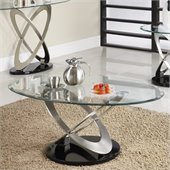 Homelegance Firth Cocktail Table in Chrome and Espresso
