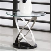 Homelegance Firth Glass Top End Table iin Chrome Black