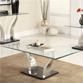 Homelegance Atkins Cocktail Table in Chrome and Espresso 