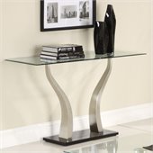 Homelegance Atkins Sofa Table in Chrome and Espresso