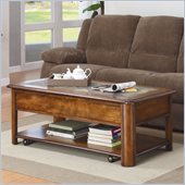 Homelegance Mcmillen Coffee Table Set in Burnish Oak