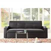 Homelegance Novak Elegant Lounger with Pull Out Trundle in Black