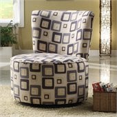 Homelegance Easton Swivel Lounge Chair in Blue Geometric Pattern