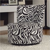 Homelegance Easton Swivel Lounge Chair in Wild Zebra