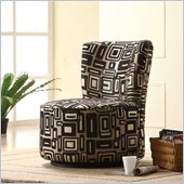 Homelegance Easton Swivel Lounge Chair in Brown Geometric Patter