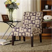 Homelegance Lifestyle Armless Accent Chair in Blue Geometric Pattern