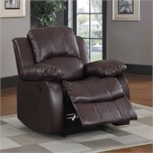 Homelegance Cranley Bonded Leather Match Recliner Chair in Brown