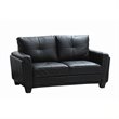 ADD TO YOUR SET: Homelegance Dwyer Loveseat in  Black Vinyl