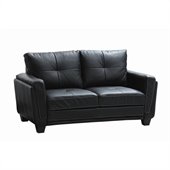 Homelegance Dwyer Loveseat in  Black Vinyl