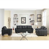 Homelegance Dwyer 3 Piece Sofa Set in  Black Vinyl