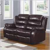 Homelegance Smithee Recliner Loveseat in Burgundy Polished Microfiber