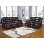 Homelegance Smithee Recliner Sofa and Loveseat Set in Burgundy