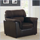 Homelegance Lombard Chair in Chocolate Microfiber and Bi-Cast Vinyl