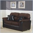 ADD TO YOUR SET: Homelegance Lombard Loveseat in Chocolate Microfiber and Bi-Cast Vinyl
