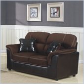 Homelegance Lombard Loveseat in Chocolate Microfiber and Bi-Cast Vinyl