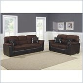 Homelegance Lombard Sofa and Loveseat  Set in Chocolate