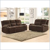 Homelegance Snyder Recliner Sofa and Loveseat Set in Coffee Microfiber