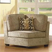 Homelegance Burke Modular Corner with 1 Pillow in Brown Beige Chenille
