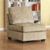 Homelegance Burke Modular Armless Single Chair in Brown Beige Chenille