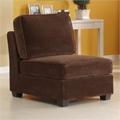 Homelegance Burke Modular Armless Single Chair in Dark Brown