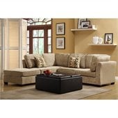 Homelegance Burke 5 Piece Sectional in Brown Beige Chenille 